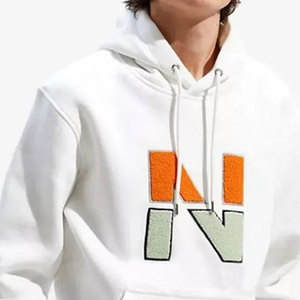 Ropa de calle de alta calidad personalizada 100% algodón Chenille parche bordado pulóver venta al por mayor Chenille bordado sudaderas con capucha para hombres - Product Image 6