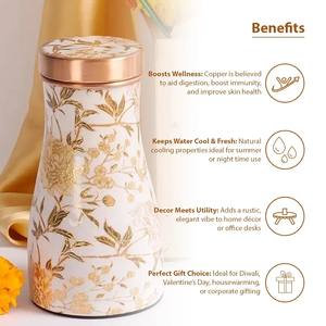 Finest Quality Pure Copper <b>Bottle</b> Latest Arrival with High Demand Leak-Proof and Durable Features <b>Metal</b> Printed Lid - Product Image 5