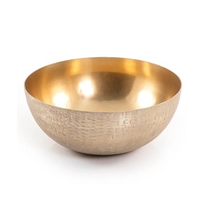 Ensemble de 2 bols décoratifs en aluminium coulé fini or à prix abordable bol de service de fruits accessoires de vaisselle de qualité supérieure - Product Image 6