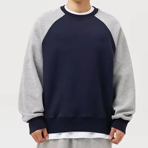 Sudaderas de hombre de manga raglán de gran tamaño de alta calidad, ropa de calle de cuello redondo personalizada para invierno, sudaderas de algodón al por mayor - Product Image 4