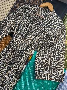 Leopard Print Cotton Kimono <b>Robe</b> Boho Lounge Wear Dressing Gown Anniversary Gift Winter <b>Robe</b> Cheetah <b>Robe</b> Leopard <b>Robe</b> - Product Image 5