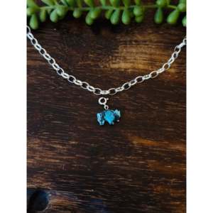 Handmade Religious Style Navajo Buffalo Charms Mohave Turquoise Sterling Silver Bezel Setting Rose Gold Material Number Pattern - Product Image 1