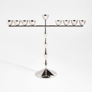 Ménorah contemporaine incurvée à plusieurs niveaux en argent avec finition polie pour l'amélioration de la décoration intérieure moderne - Product Image 4