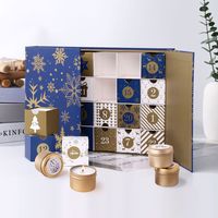 Caja de Regalo de Calendario de Adviento de Lujo de Nueva Tendencia, Tamaño/Color Personalizado, Papel Impreso con Laminación Mate Brillante con Recubrimiento UV, Hecho de Cartón