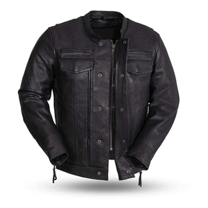 แจ็กเก็ตหนังสำหรับผู้ชายเสื้อแจ็กเก็ตหนังโลโก้ตามสั่ง - Product Image 5