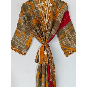 Kimono en soie recyclée personnalisé, vêtements de nuit, robe thermique pour mariage, demoiselle d'honneur, plage, bikini, pour l'été - Product Image 2