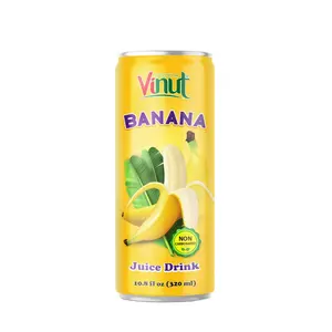 320ml VINUT Healthy Natura Low Sugar Mixed container flavors Wholesalers Canned Banana juice drink