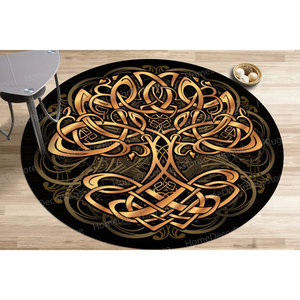 Tapis Arbre de Vie, Tapis Doré, Tapis Tendance, Tapis Imprimé, Tapis Doux à Poils Longs - Product Image 2