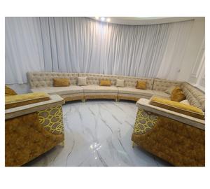 Diseño interior árabe Majlis, diseño clásico moderno, elegante conjunto de sala de estar, asientos de esquina de lujo, diseño que ahorra espacio - Product Image 1