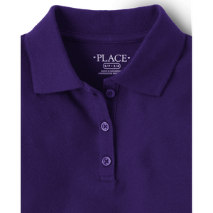 ชุดนักเรียนโปโลยืดหยุ่นนุ่มลายจุดสีม่วงสำหรับเด็กใส่สบาย2แพ็ค - Product Image 1