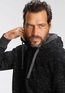 Venta al por mayor personalizado texturizado hombres negro sudaderas con capucha transpirable impermeable invierno moda 100% algodón secado rápido - Product Image 4