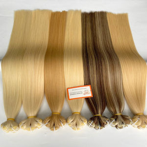 Vente en gros 30 pouces de longueur étirée blond clair Double trame à la machine Remy Extensions de cheveux humains à la main douce vietnamienne - Product Image 6