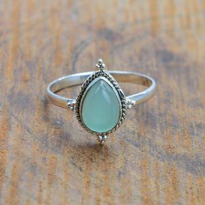 925 argent Sterling calcédoine pierres précieuses bague bijoux à la main argent Boho Style bague bijoux pour femmes cadeau de mariage pour femme - Product Image 5