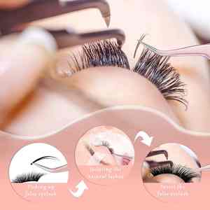 Pince à épiler pour extensions de cils, 6 pièces, pointes droites et incurvées en fibres, pinces à épiler greffées en acier inoxydable - Product Image 5