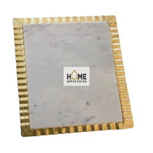 Creative Hammered Beaded Table <b>Metal</b> Food Serving <b>Tray</b> Box Interior Home Decorative Marble and <b>Metal</b> <b>Tray</b> in Affordable Prices - Product Image 1