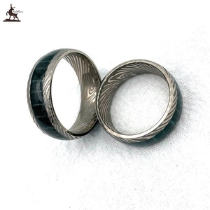 Original <b>Titanium</b> <b>Ring</b> Laser Damascus Grain For Men And Women Steel Green Finger Wedding Bands Valentine's Day Gift High Jewelry - Product Image 4