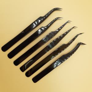 Pinzas Profesionales de Acero Inoxidable para Extensión de Pestañas con Precisión Antiestática y Logotipo Personalizado - Product Image 3