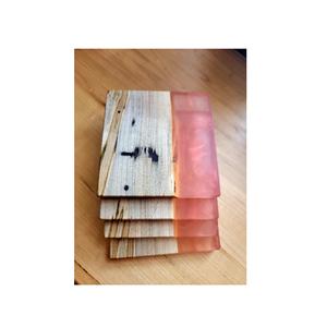 Posavasos de piedra de madera y resina epoxi hecho a mano para restaurantes de agua y color azul cielo - Product Image 5