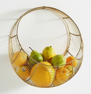 <b>Large</b> capacity iron fruit <b>basket</b> with antique black coating, tiered <b>storage</b>, and durable design for countertop use - Product Image 1