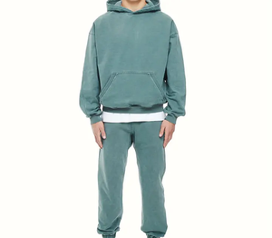 Conjunto Deportivo de Dos Piezas de Algodón 100% Ecológico con Lavado Ácido para Hombre y Mujer, Tallas Grandes, Conjuntos Deportivos de Invierno - Product Image 1