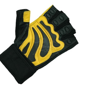 Recién llegado, logotipo personalizado Unisex deportivos con guantes de cuero, guantes de levantamiento de pesas para entrenamiento físico de alta resistencia para uso en gimnasio con empuñaduras - Product Image 6