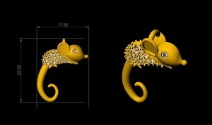 Abalorio de ratón de Plata de Ley 925 auténtica, tamaño L 22 mm X w 17,6mm para un hermoso regalo - Product Image 6