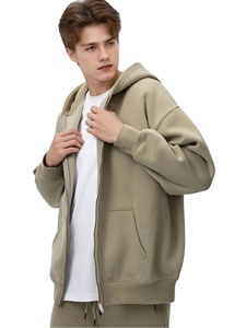Sudaderas con capucha de peso pesado personalizadas, ropa de calle, sudaderas con cremallera para hombre, sudadera con cremallera de invierno de lana de algodón con bolsillos canguro - Product Image 3