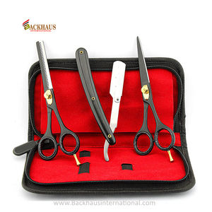 Top Qualité Salon Ciseaux De Coupe De Cheveux Ensemble Maison Coupe De Cheveux Barbier Amincissement Ciseaux Kit Avec Rasage Rasoir Avec Étui À Fermeture Éclair - Product Image 2