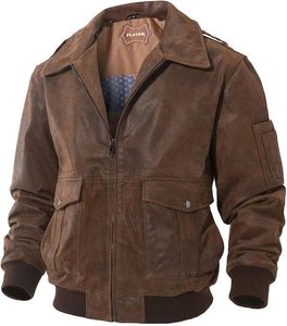 Blouson aviateur en cuir pour homme - Product Image 3