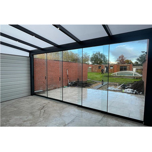 Porte intérieure coulissante en verre facile à glisser Schuifwand pour véranda Pergola extérieure en aluminium - Product Image 3