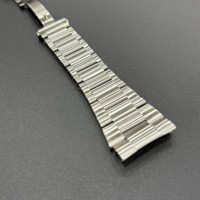 Bracelet de montre connectée en acier inoxydable 316L, à boucle solide, 3 maillons coniques, finition miroir, fait main, avec logo personnalisé, qualité supérieure