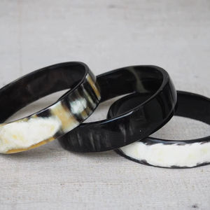 Brazaletes de Cuerno de Búfalo Natural, Joyería Artesanal de Cuerno de Búfalo - Product Image 1