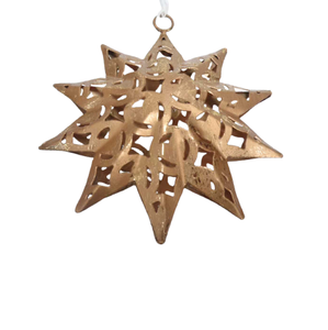 Awesome Design Decoration Set of 3 Metal Star Shaped Hanging Copper <b>Foil</b> Wall Hanging for Home Decoration Handmade - Product Image 3