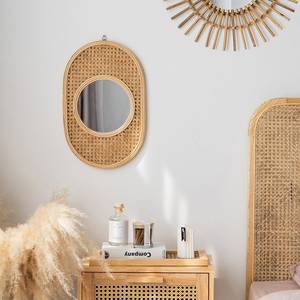 Espejos ovalados de madera para decoración de baño, espejo hecho a mano con marco de ratán natural para uso en Hogar y hotel - Product Image 5