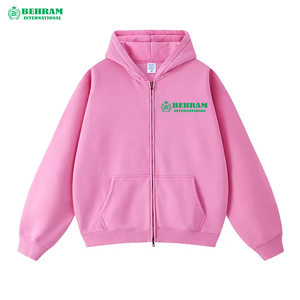 High Quality 450 GSM Streetwear Zipper <b>Hoodies</b> Men Unisex Thermal French Terry Vintage Distress Winter 100% Cotton Quick Dry - Product Image 5