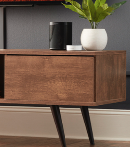 Console multimédia en bois sur mesure avec chemin de câbles dissimulé - Product Image 5