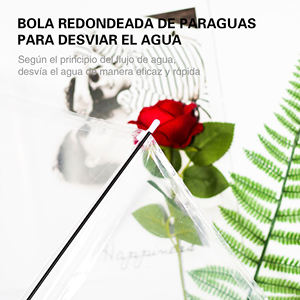 Parapluie droit classique à 8 baleines, ouverture manuelle, transparent, idéal pour les jours de pluie et les mariages/événements - Product Image 6