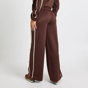 กางเกงวอร์มผู้หญิงผ้าโพลีเอสเตอร์/คอตตอนคุณภาพดี สำหรับฤดูหนาว สกรีนโลโก้ตามสั่ง แต่งลูกไม้ สไตล์ไฮสตรีท เอวยางยืด ผ้าฟลีซ สีพื้น - Product Image 2