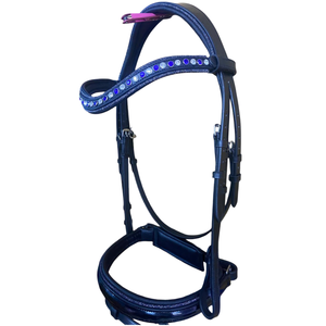 Brida anatómica de cuero de calidad superior para caballos de fabricante equino con brazaletes y cristales para nariz, equipo para caballos - Product Image 2