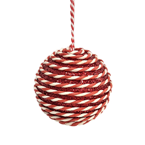 Navidad diseño no clásico sin brillo y varias series de colores Bola de cuerda roja y blanca - Product Image 1