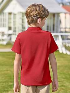 New Design Custom Logo Plain Red Color Polo Tshirt Wholesale Summer Polo Baby <b>Toddler</b> <b>Boys</b> Clothing Kids Polo T-<b>shirt</b> Breathable - Product Image 2