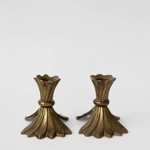 Bougeoir moderne en métal doré fait à la main et support pour décoration de Noël écologique et résistante à la chaleur - Product Image 3
