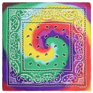 Pañuelo de Algodón 100% Reciclado con Estampado Digital Personalizado de Hip Hop, Estilo Vaquero, Tie-Dye Degradado, Diseño Cuadrado Paisley - Product Image 3