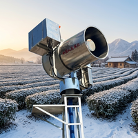 Mobiele, op zonne-energie werkende, variabel snelheid instelbare, verrijdbare ventilator voor fruitplantages en boomgaarden tegen vorst
