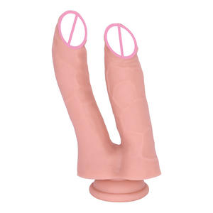 Silicona grande y enorme pene estimulación Anal Vaginal mujeres lesbianas juguetes sexuales consolador de <span class=keywords><strong>doble</strong></span> penetración con ventosa - Product Image 1
