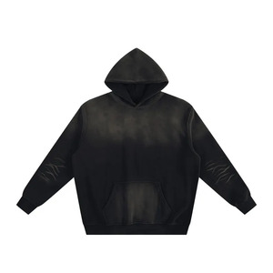 Sudadera con Capucha Extra Grande para Hombre, Estilo Vintage, Lavado Personalizado, 600 g/m², Transpirable, para Invierno, Color Sólido, Informal - Product Image 5