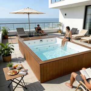 Piscine conteneurisée de 40 pieds avec couverture en verre et échelle pour complexe hôtelier extérieur hors sol - Product Image 3