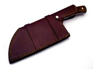 Cuchillo de cocina de acero de Damasco hecho a mano serbio de Chef hecho a medida con cubierta de cuero cuchillo de Chef de hoja fija - Product Image 6