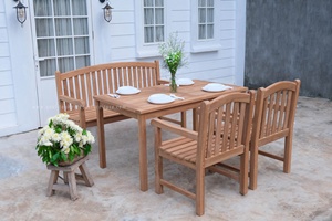 Annette Minimalist Design <b>Foldable</b> Teak Wood Outdoor <b>Dining</b> <b>Table</b> Waterproof UV-Resistant Finish for Home Hotel Villa Bar Use - Product Image 2