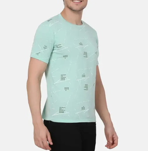 Camiseta de verano con estampado de moda, camiseta informal holgada con cuello redondo para niño, camiseta de mezcla de algodón de manga corta para hombre - Product Image 2